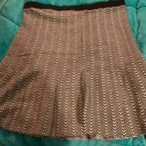 LOFT Black and Gray A-Line Skirt